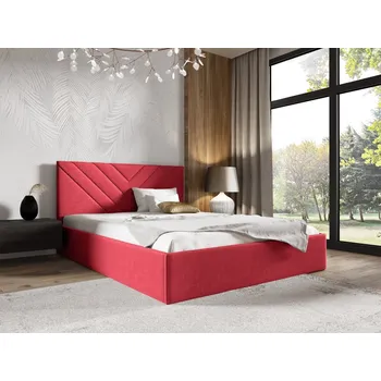 Postel Eka Čalouněná postel LIZA 90x200 cm Barva látky Trinity: (2324) Rubínová, Úložný prostor: Bez úložného prostoru