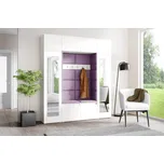 Eka Předsíňová stěna s čalouněnými panely Trinity 32 - Bílá / Fialová 2311