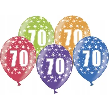 Balónek Balónky SEDMDESÁTKA 36 cm k 70. narozeninám 5 ks mix