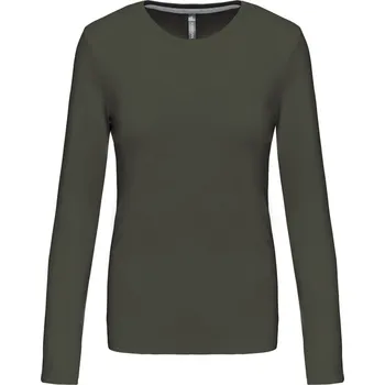 Dámské tričko Dámské tričko s dlouhým rukávem K 383 dark khaki M