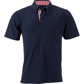 Pánské tričko Pánské piqué polo v tradičním krojovém vzhledu JN 716 navy-red white XXL