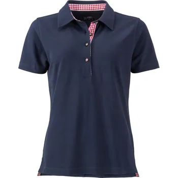 Dámské tričko Dámské piqué polo v tradičním krojovém vzhledu JN 715 navy-red white XL