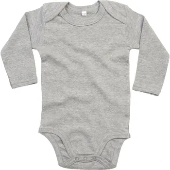 Kojenecký body Dětské body s dlouhým rukávem BZ 30 heather grey melange 3-6
