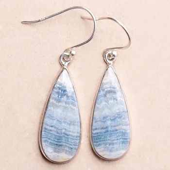 Náušnice Scheelit modrý náušnice stříbro Ag 925 E378 2,7 cm, 7,6 g