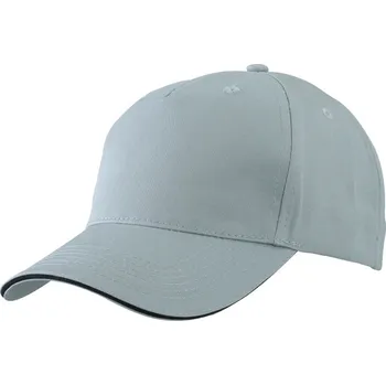 Pokrývka hlavy 5 panelová sandwich kšiltovka MB 6526 light grey-black onesize