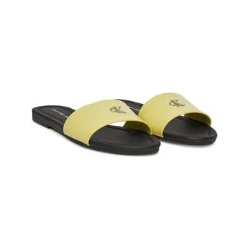 Pánské pantofle Nazouváky Calvin Klein Jeans Flat Sandal Slide Mg YW0YW01697 Žlutá 41