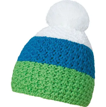 Čepice Zimní čepice Cable knit zelená-středně modrá-bílá (09gow) UNI