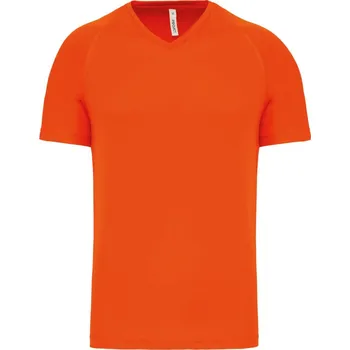 Pánské sportovní tričko s výstřihem do V PA 476 fluorescent orange XXL