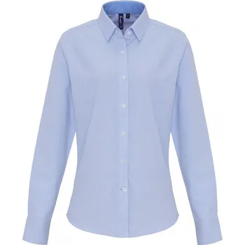 Dámská halenka Oxford pruhovaná halenka s dlouhým rukávem PR 338 white-oxford blue XXL