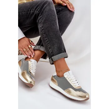 Dámské tenisky S. BARSKI Kožené Sportovní Boty Sneakers Dámské D&A S. BARSKI šedá 3276846