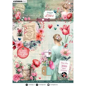 Studio Light Blok s papírovými výseky Studio Light "Sending You Love", A5, 20 l.