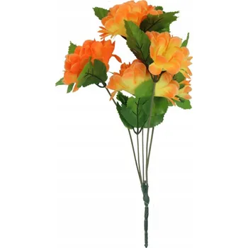 umělá květina Umělá kytice 5 chryzantém oranžová Vazba Větvičky Květiny Dekorace