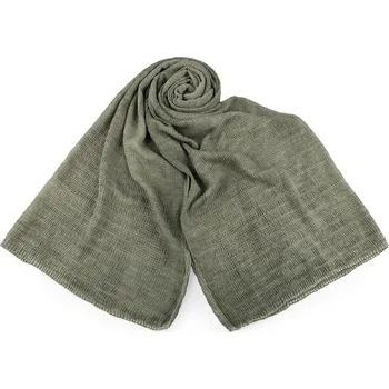 Šála Šátek / šála bavlna / PES mačkaný efekt 70x185 cm, barva 3 zelená