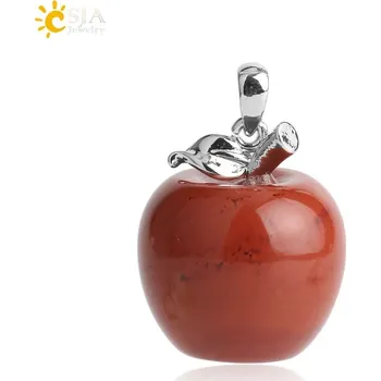 Přívěsek Přívěsek přírodní kámen s motivem jablka | přívěsek šperky - Červený jaspis