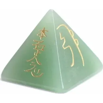 Ametystová čakrová pyramida | reiki pyramida, přírodní krystal - Zelený avanturín