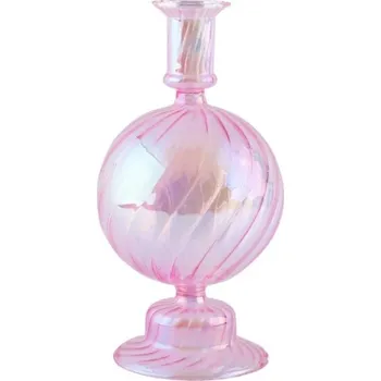 Svícen Vysoký skleněný svícen | skleněná dekorace | skleněné svícny | dekorace domov - Koule R Růžová