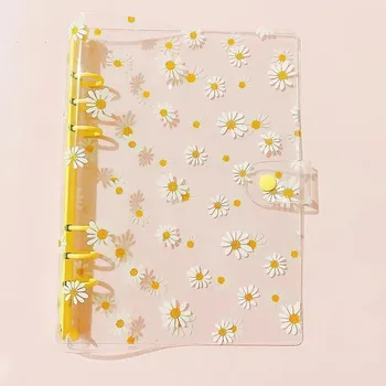 Zápisník Kreativní zápisník se 6 kroužky | školní zápisník, studentský diář - žlutá Daisy , A5