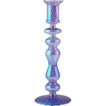 Svícen Vysoký skleněný svícen | skleněná dekorace | skleněné svícny | dekorace domov - SmallBone R Lilac