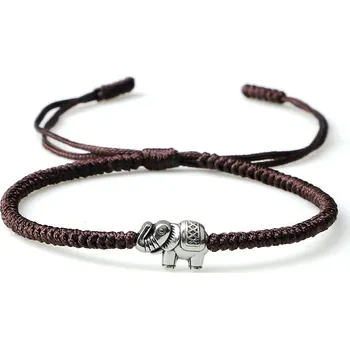 Náramek Provázkový náramek pro štěstí | ručně pletený náramek, ochranný náramek - sloní brácha