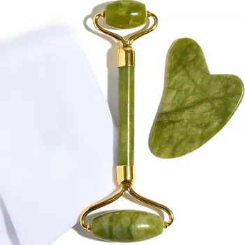 Kosmetická sada Jade roller a gua sha masážní sada | péče o pleť - Zelená sada