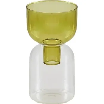 Váza Luxusní dekorativní vázy pro rostliny | skleněné vázy | hydroponické nádoby - Sada OliveClear