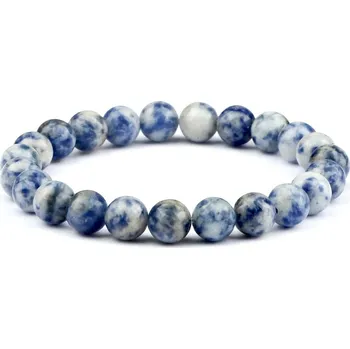 Náramek Stylový unisex náramek | pánské šperky | tibetské náramky - Bílá tečka modrá