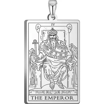 Přívěsek Ocelové tarotové přívěsky vintage | přívěsky na šperky, tarotové šperky - CÍSAŘ
