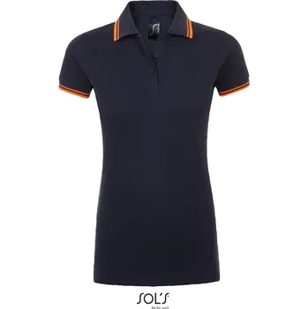 Dámské tričko Dámské piqué polo Pasadena Women french navy-neon orange L