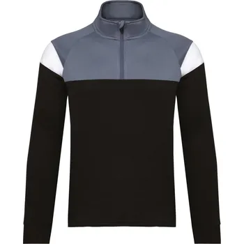 Dívčí mikina Dětská tréninková mikina s 1/4 zipem PA 388 black-sporty grey 10/12