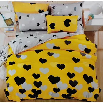 Povlečení Violet 7DÍLNÉ POVLEČENÍ - HAPPY VALENTINE'S DAY-žlutá