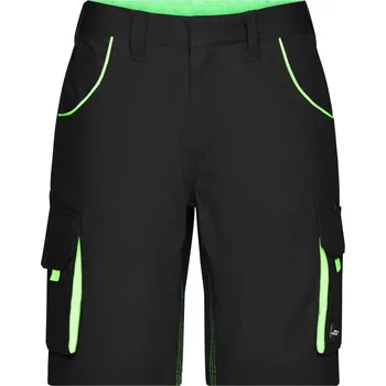 Pánské džíny Pracovní bermudy - Color JN 872 (42-60) black-lime green (44)