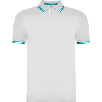 Dámské oblečení Pánská polokošile Montreal bílá -tyrkysová (0112) M