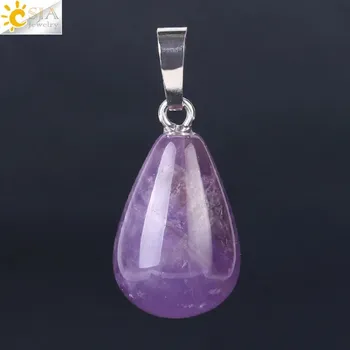 Přívěsek Přívěsek z kamene ve tvaru kapky | přívěsek kámen, přívěsek - Ametyst