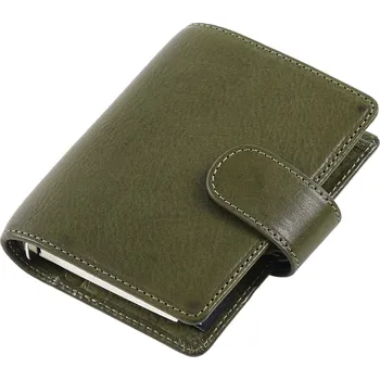 Diář Kožený diář na cesty | mini diář, kožený zápisník - Khaki zelená