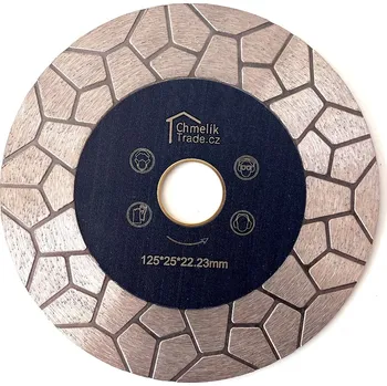 Řezný kotouč Řezný / brusný diamantový kotouč Chmelík-Jolly rohy B2 125mm (Diamantový kotouč 2v1 na řezání a broušení dlaždic (kamenické rohy, Jolly Edge).)