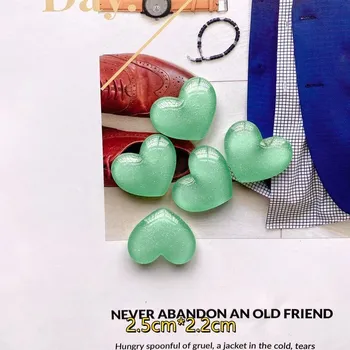 Dekorativní magnet 6ks Barevné magnety ve tvaru srdce na lednici | dekorativní magnety - zelená - 6ks