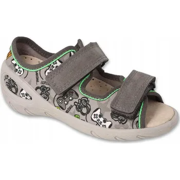 Dívčí obuv Befado papuče Rzepy šedá velikost 29