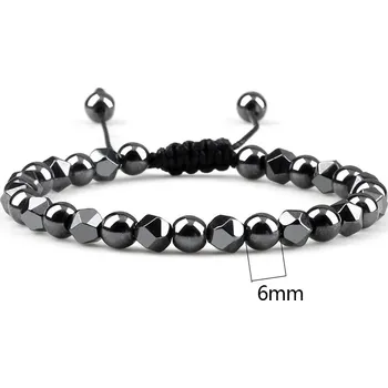 Náramek Stylové minerální náramky z hematitu 4mm/6mm/8mm | minerální náramky - Opletené 6mm