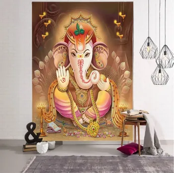 Mandala tapiserie se slonem | stěnová dekorace, domácí tapiserie - cmyk644 , 200 x 150 cm