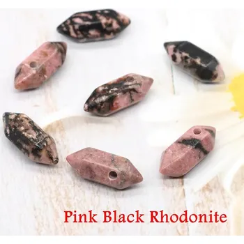 Přívěsek Přívěsek s přírodním kamenem | krystal přívěsek | přívěsek z přírodního kamene - Růžově černý rodonit , 1 KS