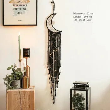 Lapač snů Macramé dekorace | lapač snů, boho dekorace - Černá Luna