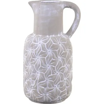 Cementový antik dekorační džbán s květy Colmar - 16*14*30cm