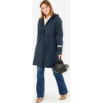 BTWIN Nepromokavá dámská bunda s kapucí na městskou cyklistiku L MODRÁ