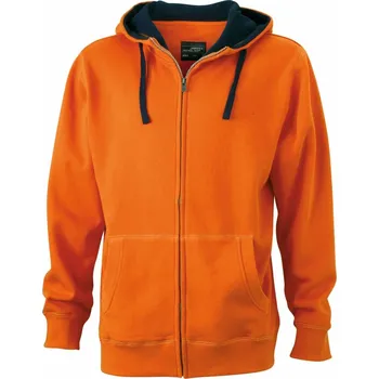 Pánská mikina Pánská mikina s kapucí "Lifestyle" JN 963 dark orange-navy XXL