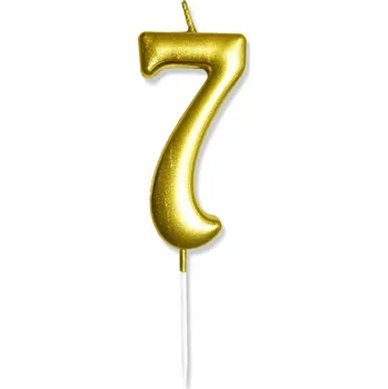 Dortová svíčka Svíčka číslice zlatá 7