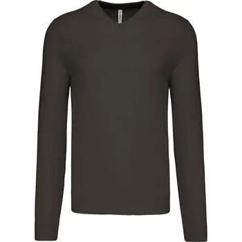 Dámský svetr Pánský svetr s výstřihem do V K 965 dark grey XL