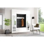 Eka Předsíňová stěna s čalouněnými panely Trinity 32 - Bílá / Tmavá šedá 2315