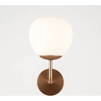 Lampička Nástěnné svítidlo Maytoni Erich, mosaz rosé, sklo/kov, 1 světlo. mosazné rosé, bílé 1 x 40 W - Doprava zdarma