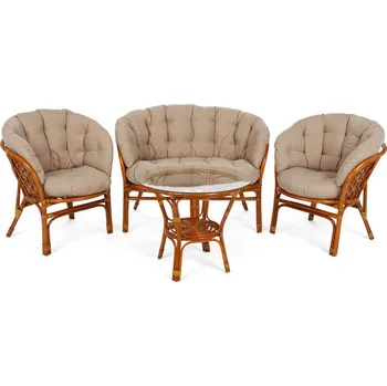 Zahradní sestava Zahradní sedací souprava 4 ks přírodní ratan