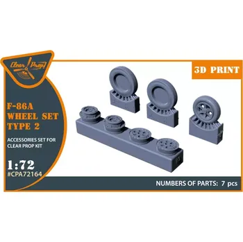 Plastikový model Clear Prop models 1/72 F-86A wheel set - type 2 (CP)